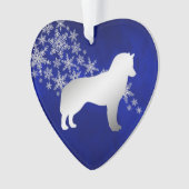 Blue Silver Snowflake Siberian Husky Ornament (Vorderseite)
