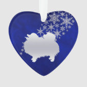 Blue Silver Snowflake Spitz Ornament (Vorderseite)