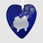 Blue Silver Snowflake Spitz Ornament (Vorderseite)
