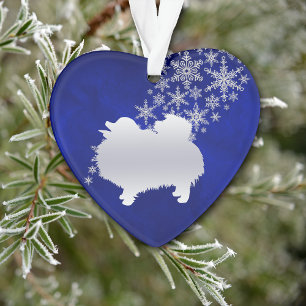 Blue Silver Snowflake Spitz Ornament
