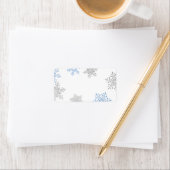 Blue Silver Snowflake Wedelblank Address Labels Adressaufkleber (Insitu)
