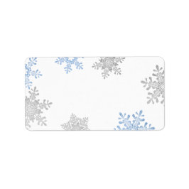 Blue Silver Snowflake Wedelblank Address Labels Adressaufkleber
