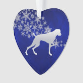 Blue Silver Snowflake Weimaraner Hund Ornament (Vorderseite)