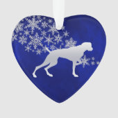 Blue Silver Snowflake Weimaraner Hund Ornament (Vorderseite)