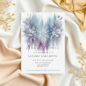 Blue Silver Snowflake Winter Baby Dusche Elegant Einladung
