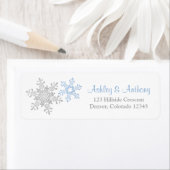 Blue Silver Snowflake Winter Wedding Address (Insitu)