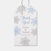 Blue Silver Snowflake Winter Winter Danke Geschenkanhänger (Vorderseite)