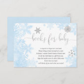 Blue Silver Snowflakes Babydusche Anfrage Begleitkarte (Vorne/Hinten)