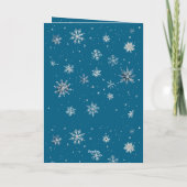 Blue Silver Snowflakes Christmas Tree Karte (Rückseite)