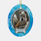 Blue Silver Snowflakes Foto Weihnachtsschmuck (Rechts)