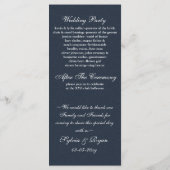 Blue Silver Snowflakes Hochzeitsprogramme Teelänge Programm (Rückseite)