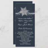 Blue Silver Snowflakes Hochzeitsprogramme Teelänge Programm (Vorne/Hinten)