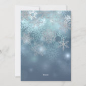 Blue & Silver Snowflakes Moderne Ferienwohnung Feiertagskarte (Rückseite)