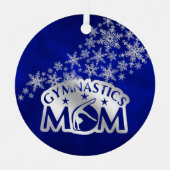 Blue Silver Snowflakes Proud Gymnastik Mama Ornament Aus Metall (Vorderseite)