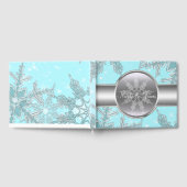 Blue Silver Snowflakes Winter Wonderland Gästebuch (Voll)