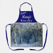 Blue Silver Snowy Forest Nana All-over Print-Schür Schürze (Vorderseite)