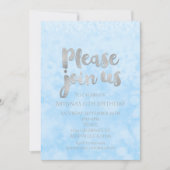 Blue & Silver Sparkle Glamour Party Einladungen (Vorderseite)