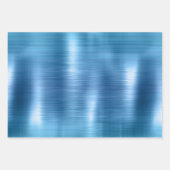 Blue Silver Sparkle Glitzer Geschenkpapier Set (Vorderseite 2)