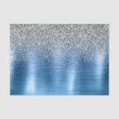 Blue Silver Sparkle Glitzer Seidenpapier (Vorderseite)