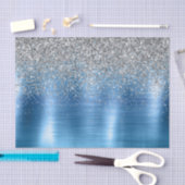Blue Silver Sparkle Glitzer Seidenpapier (Handwerk)