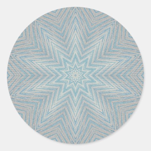 Blue Silver Star Pattern Kaleidoskop Sticker (Vorderseite)