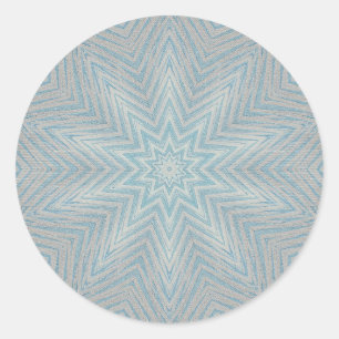 Blue Silver Star Pattern Kaleidoskop Sticker