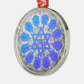Blue & Silver Star von David Hanukkah Ornament Aus Metall (Links)