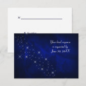 Blue Silver Star Wedding RSVP Karte (Vorne/Hinten)