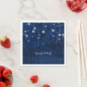 Blue & Silver Starry Celestial Whimsical Party Serviette (Beispiel)