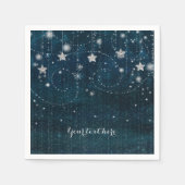 Blue & Silver Starry Celestial Whimsical Party Serviette (Vorderseite)