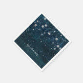 Blue & Silver Starry Celestial Whimsical Party Serviette (Ecke)