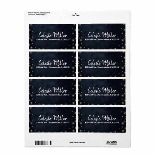 Blue Silver Stars Celestial Starry Sky Party (Vorne)