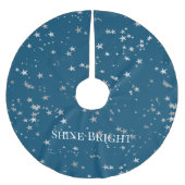Blue Silver Stars Polyester Weihnachtsbaumdecke (Vorderseite)