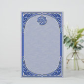 Blue Silver Triskel Briefpapier (Stehend Vorderseite)