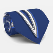 Blue Silver Triskel Krawatte (Gerollt)