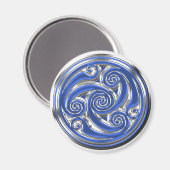 Blue Silver Triskel Magnet (Vorderseite/Rückseite)