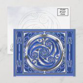 Blue Silver Triskel Postkarte (Vorne/Hinten)