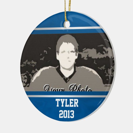 Blue Silver Varsity Class of Foto Keramikornament (Links)