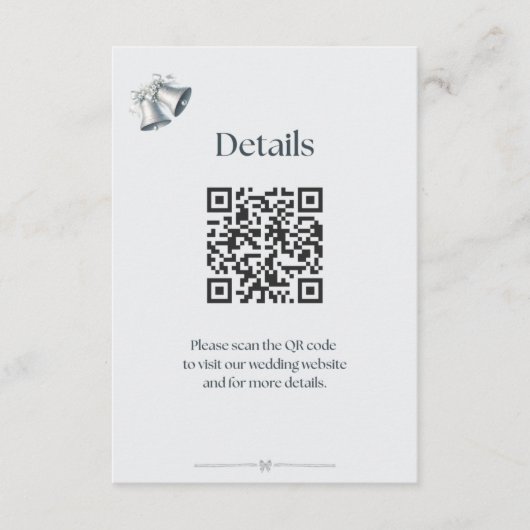 Blue Silver Wedding Bells Details Enclosure Begleitkarte (Vorderseite)