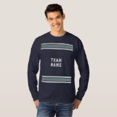Blue Silver White Jersey Team Name Long Sleeve T-Shirt (Vorne ganz)