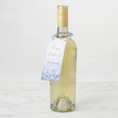 Blue Silver Winter Glitzer Happy Holidays Family Flaschenanhänger (Angewinkelt)