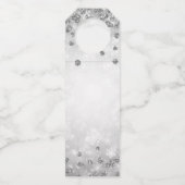 Blue Silver Winter Glitzer Happy Holidays Family Flaschenanhänger (Rückseite)