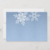 Blue Silver Winter Snowflake Wedding Save the Date (Rückseite)