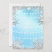 Blue Silver Winter Weihnachtsfeier Einladung (Rückseite)