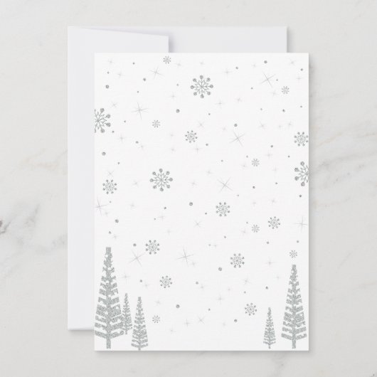 Blue & Silver Winter Wonderland Danke Karte (Rückseite)