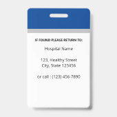 Blue Simple Beruflich Employee Custom Identity Ausweis (Rückseite)