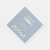 Blue Simple Boho Daisy Floral Baby in Blütendusche Serviette (Ecke)