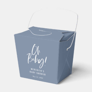 Blue Simple Calligraphy Gender Neutral Baby Shower Geschenkschachtel