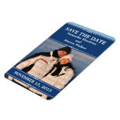 Blue Simple Chic Foto Save the Date Magnet (Linke Seite)