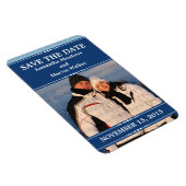 Blue Simple Chic Foto Save the Date Magnet (Rechte Seite)